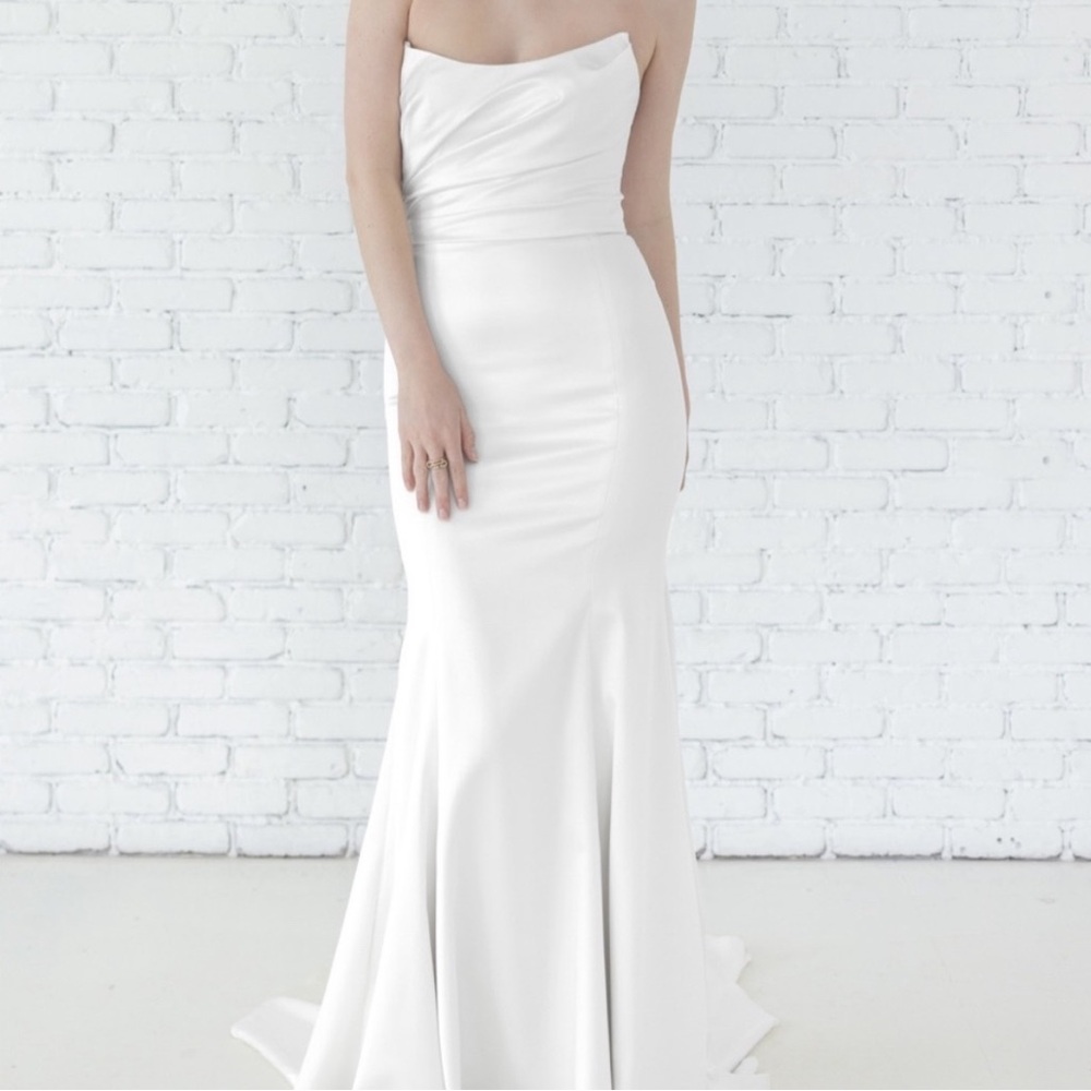 Willowby by Watters Elynor Strapless Satin Mermaid Wedding Gown